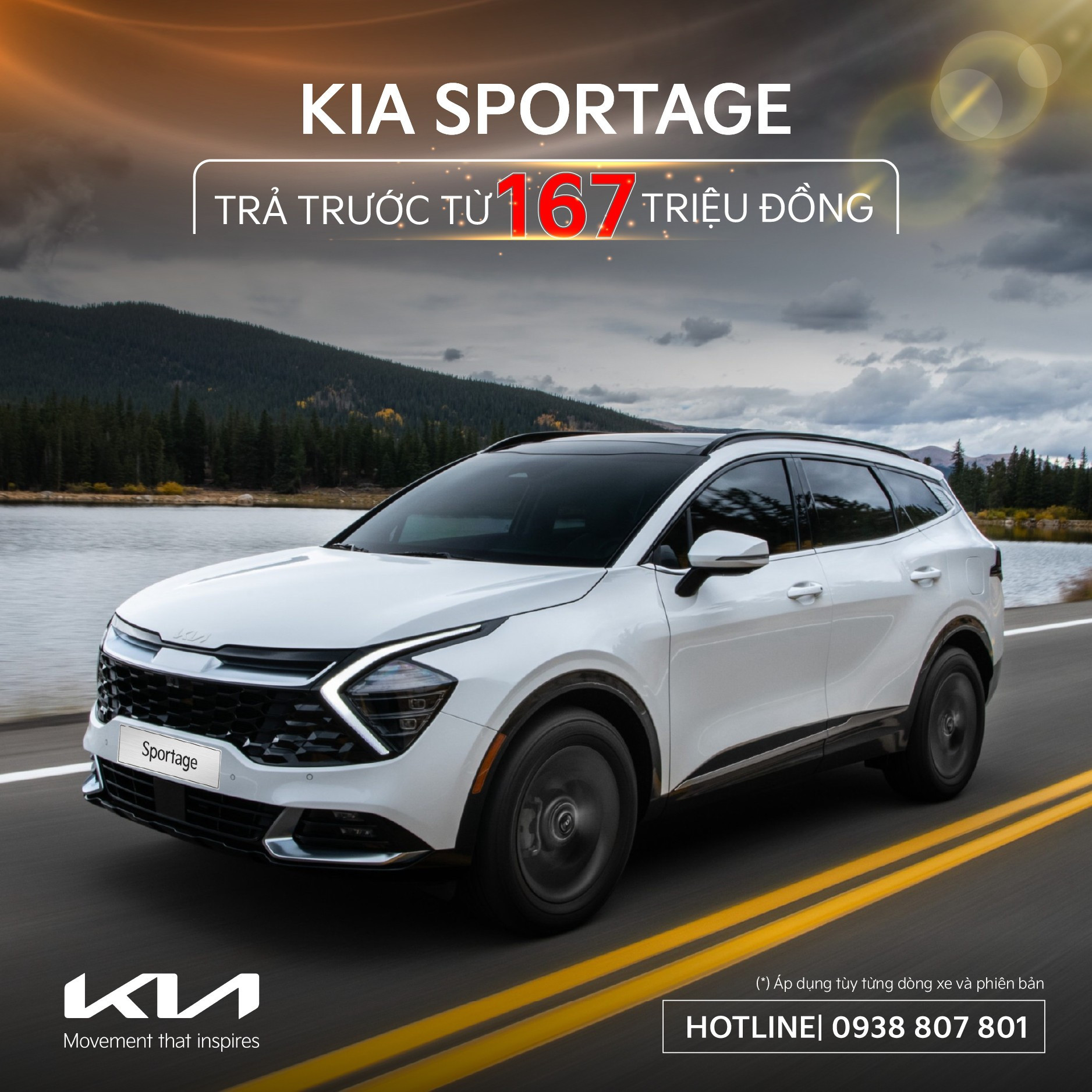 Mua KIA Sportage trả trước 167 triệu