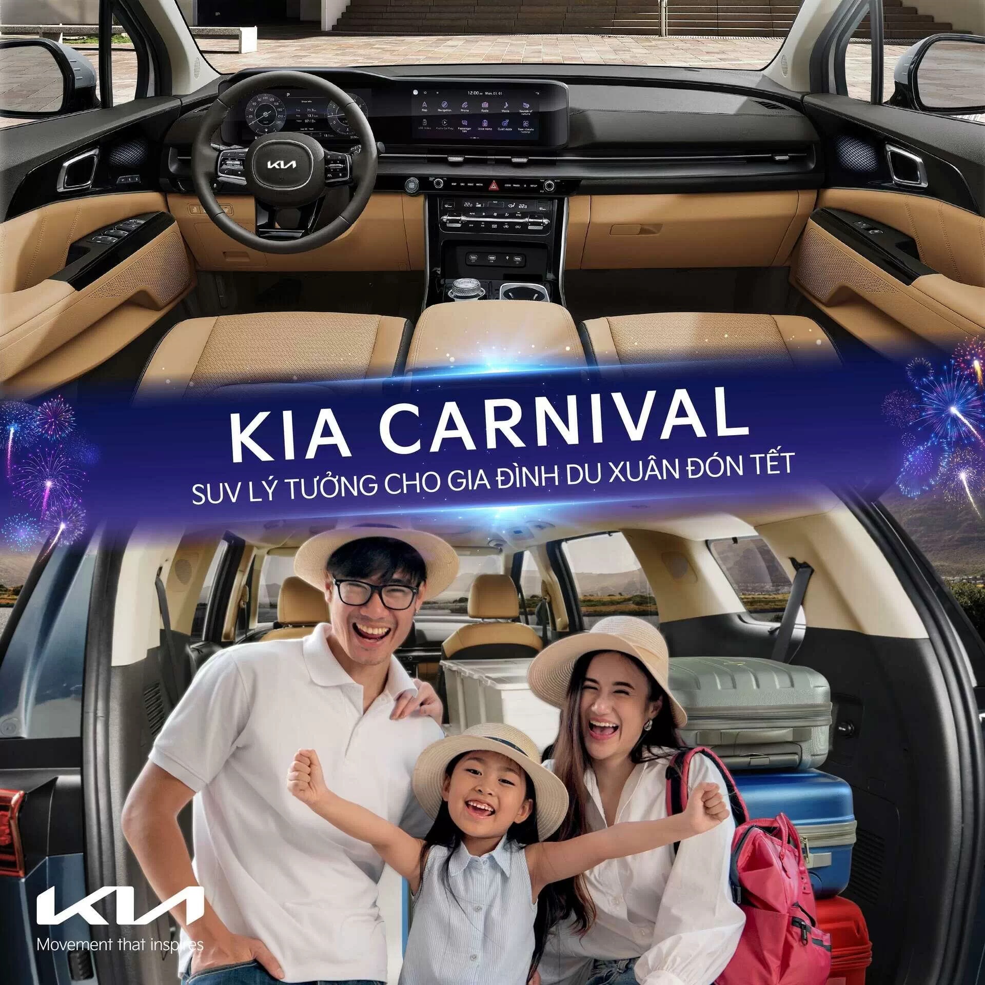 Kia Carnival - SUV lý tưởng cho gia đình du xuân đón Tết