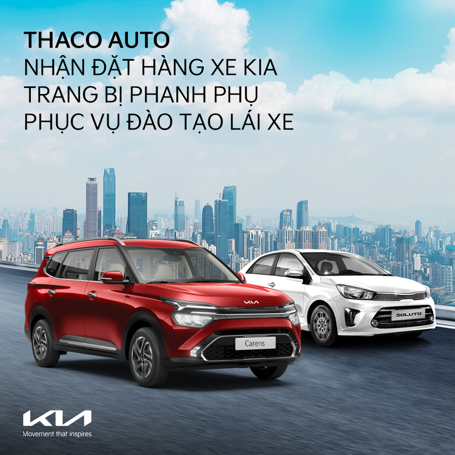 THACO AUTO NHẬN ĐẶT HÀNG XE KIA TRANG BỊ PHANH PHỤ PHỤC VỤ ĐÀO TẠO LÁI XE
