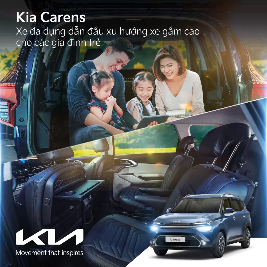 Kia Carens: Xe đa dụng dẫn đầu xu hướng xe gầm cao cho các gia đình trẻ
