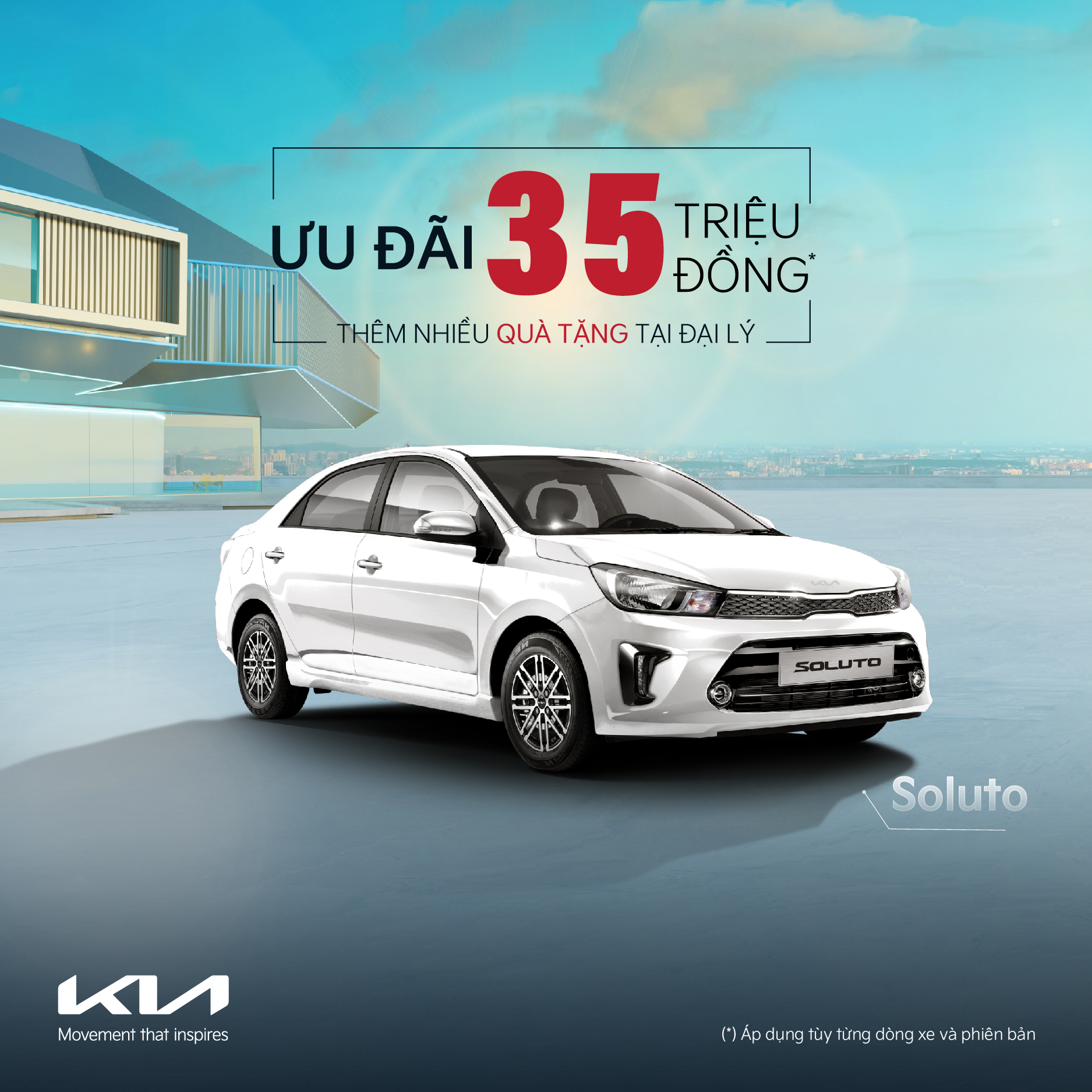 KIA SOLUTO: LỰA CHỌN PHÙ HỢP CHO LẦN ĐẦU MUA XE VỚI ƯU ĐÃI LÊN ĐẾN 35 TRIỆU ĐỒNG (*)